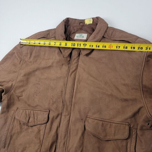Vintage Red Head 100% Distressed Leather Bomber Hunting Jacket Mens XXL Redhead - Picture 6 of 15